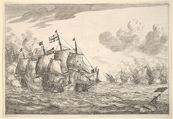 Naval Battle, Reinier Nooms, called Zeeman Dutch, Etching; state II