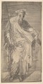 Saint Paul holding a sword and a book, from Christ and the Apostles, Andrea Schiavone (Andrea Meldola) Italian, Etching