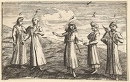 Five Standing Muscovites (Aubry de La Mottraye's "Travels throughout Europe, Asia and into Part of Africa...," London, 1724, pl. 313), William Hogarth British, Engraving; first state of two