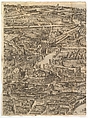Plan of the City of Rome. Part 4 with the Santa Maria in Aracoeli, the Forum Romanum, the Colosseum and the Lateran Palace., Antonio Tempesta (Italian, Florence 1555–1630 Rome), Etching with some engraving, undescribed state.