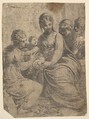 The Virgin and Child accompanied by saints, Andrea Schiavone (Andrea Meldola)  Italian, Etching