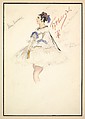 Costume Design for Fifth Ballet Girl (Short White Dress), from the play "Captain Jinks of the Horse Marines", Percy Anderson  British, Watercolor over graphite