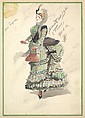 Costume Design for Seventh Ballet Girl (French) Aged 60, from the play "Captain Jinks of the Horse Marines", Percy Anderson British, Watercolor over graphite