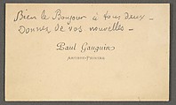 Paul Gauguin, calling card, Anonymous, Letterpress