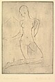 Kneeling One (Kneide, groß), Wilhelm Lehmbruck  German, Drypoint; first state of three