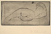 Repose (Ruhende vom Rücken), Wilhelm Lehmbruck  German, Drypoint; first state of two