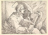 Saint John the Evangelist, Bartholomeus Spranger Netherlandish, Etching