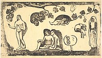 Women, Animals, and Foliage, Paul Gauguin French, Woodcut printed in black ink