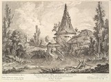 View of Tower near Blois, Quentin Pierre Chedel French, Etching
