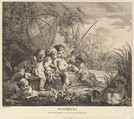 Children Fishing, Pierre Alexandre Aveline  French, Etching and Engraving