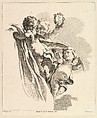 Trois Amours dont un tient un couronne, de Quatrième Livre de Groupes d'Enfans, Pierre Alexandre Aveline  French, Etching and engraving