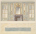 Design for a Wall Elevation for a Mirror Room with Chimney (Fifth Floor), Mewès and Davis, Watercolor over graphite