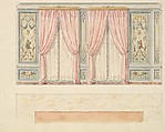 Design for a Wall Elevation with Two Windows (Fifth Floor), Mewès and Davis, Watercolor over graphite