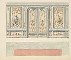 Design for a Wall Elevation with Double Doors (Fifth Floor), Mewès and Davis, Watercolor over graphite