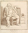 Mr. Ben: Read, A Member of Hogarth's Club at the Bedford Arms Tavern, Drawn by him about the Year 1757, Richard Livesay  British, Etching and aquatint, printed in brown ink