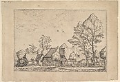 Large Farm with Draw Well from Praediorum villarum et rusticarum casularum icones elenoantissimae ad vivum in apre deformatae, Johannes van Doetecum I Netherlandish, Etching; first state of three
