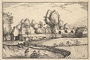 Road along a Field, plate 16 from "Regiunculae et Villae Aliquot Ducatus Brabantiae", Claes Jansz. Visscher  Dutch, Etching