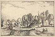 Road into a Village, plate 19 from "Regiunculae et Villae Aliquot Ducatus Brabantiae", Claes Jansz. Visscher  Dutch, Etching