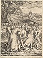Epileptics Walking to the Left from Pilgrimage of the Epileptics to the Church at Molenbeeck, Hendrick Hondius I  Netherlandish, Engraving; first state of two