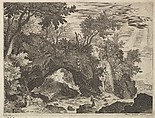 Rocky Landscape with St. Francis, Aegidius Sadeler II  Netherlandish, Engraving