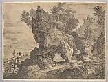 Rocky Landscape with St. Jerome, Aegidius Sadeler II  Netherlandish, Engraving