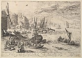 Harbor Scene, Crispijn de Passe the Elder Netherlandish, Engraving