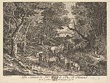 Carts on a Path through the Woods after a painting in the collection of the Duc de Choiseul, Anonymous, French, 18th century  French, Etching and engraving
