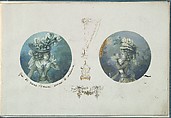 Two Costume Designs or Portrait Studies. Woman with a Bird and a Woman with Binoculars, Anonymous, French, 18th century  French, Pen and black ink, graphite, gouache