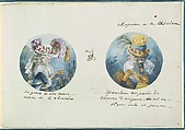 Two Costume Designs or Portrait Types, Anonymous, French, 18th century  French, Pen and black ink, graphite, gouache