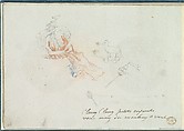 A Costume Design Sketch for a Hat and Three Sketches of Children's Toys, Anonymous, French, 18th century  French, Pen and black ink, graphite, gouache