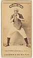 William "California" Brown, Catcher, New York, from the Old Judge series (N172) for Old Judge Cigarettes, Goodwin & Company, Albumen photograph