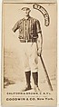 William "California" Brown, Catcher, New York, from the Old Judge series (N172) for Old Judge Cigarettes, Goodwin & Company, Albumen photograph