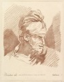 Head of a Man Wearing a Turban, Hakman  French, Crayon manner engraving printed in brown ink