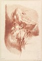 Untitled (Head Of A Man In Turban), François Gonord  French, Crayon manner engraving printed in brown ink