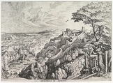 St. Jerome in the Wilderness (S. Hieronymus in Deserto), from "The Large Landscapes", Johannes van Doetecum I  Netherlandish, Etching and engraving