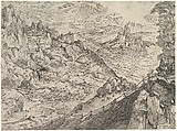 Large Alpine Landscape, Johannes van Doetecum I Netherlandish, Etching and engraving