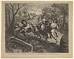 Peasants Fighting over a Game of Cards, Lucas Vorsterman I Flemish, Etching and engraving