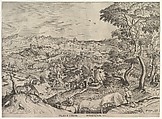 The Belgian Wagon (Plaustrum Belgicum), from "The Large Landscapes", Johannes van Doetecum I Netherlandish, Etching and engraving; second state of two