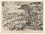 Euntes in Emaus (Landscape with Pilgrims at Emmaus), from "The Large Landscapes", Pieter Bruegel the Elder Netherlandish, Etching and engraving