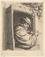 Smoker at the Window, Adriaen van Ostade Dutch, Etching