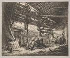 The Barn, Adriaen van Ostade  Dutch, Etching