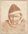 Old Man with White Collar and Pointed Hat, Adriaen van Ostade  Dutch, Etching