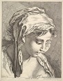 Head of a Woman, Jacques Gabriel Huquier French, Etching and engraving