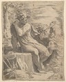 Youth with two old Men, Anonymous, Italian, 16th century Italian, Etching