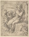 Youth with two Old Men, Anonymous, Italian, 17th century  Italian, Etching