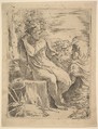 Youth with two old Men, Anonymous, Italian, 16th century Italian, Etching