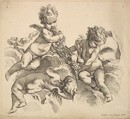 Three Children with a Fruit Plate, Gabriel Huquier French, Etching and engraving