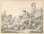A Kind Shepherd, André Laurent French, Etching