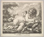 The Sleep of Cupid, Jean-Baptiste Michel  French, Etching and engraving