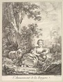 The Amusement of a Shepherd Girl, Marie Madeleine Igonet  French, Etching and engraving